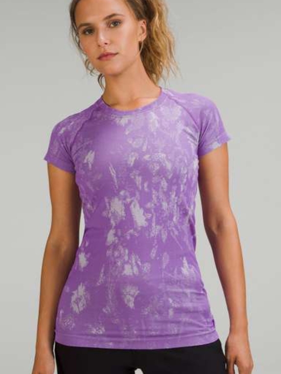 lululemon athletica Tops - lululemon athletica Lavender Tie-Dye Short Sleeve Crew Tee